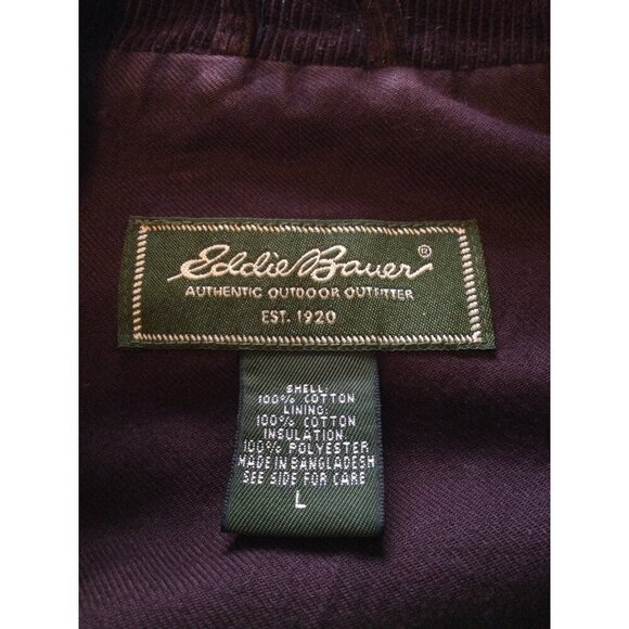 Eddie Bauer Womens Quilted Corduroy Vest With Zipper Pockets Insulated Brown Siz - Picture 4 of 7
